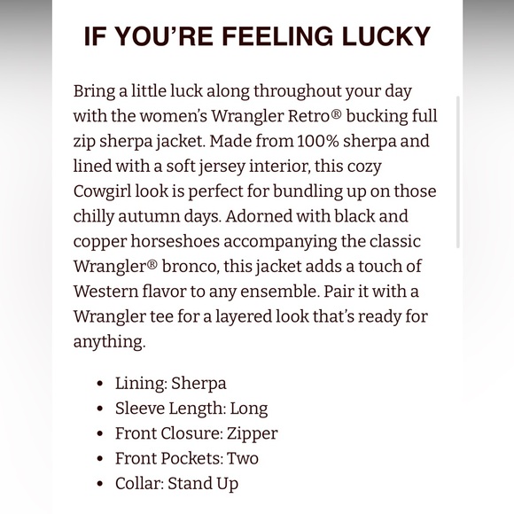 Wrangler Tan and Black Sherpa Jacket - Picture 10 of 10